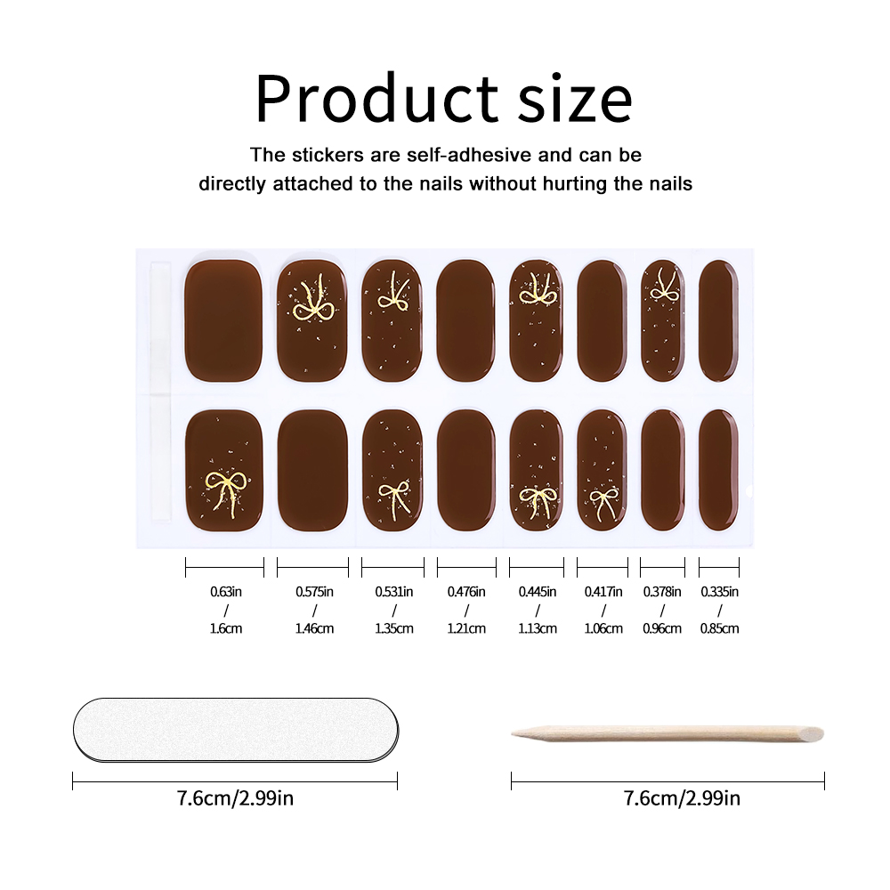 Semi-Cured Gel Nail Strips 16  - Full Cover Adhesive ulasan dan harga